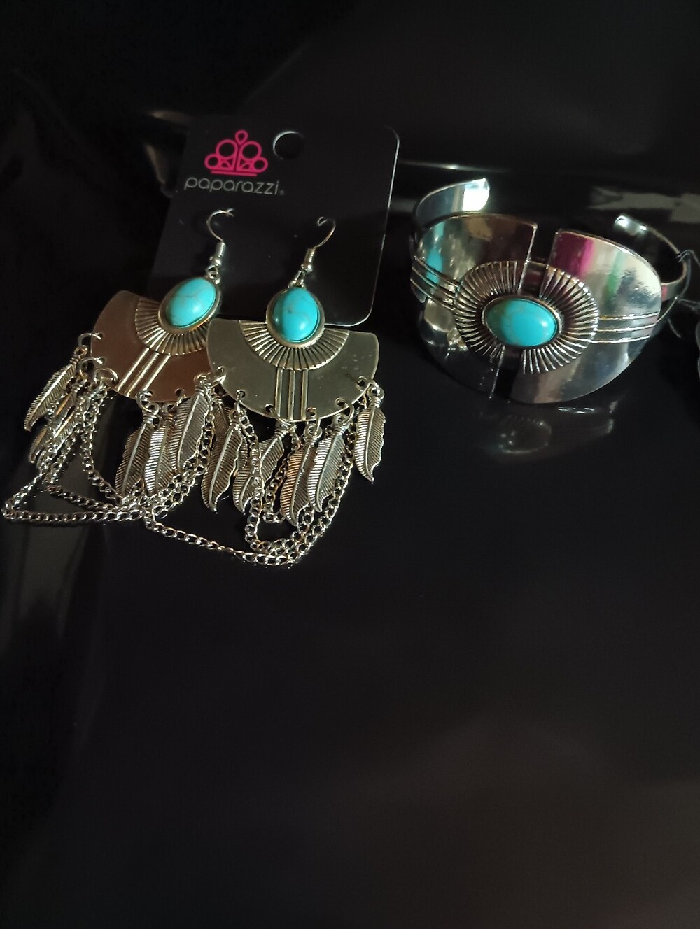 Paparazzi Turquoise Bracelet & Earrings Set